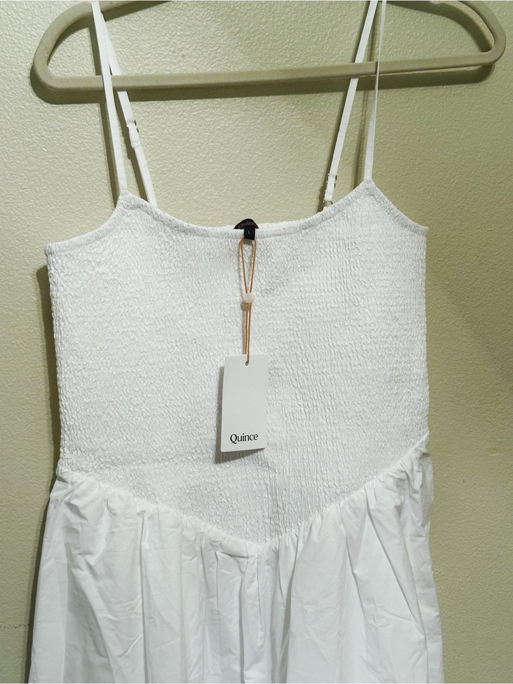 100% Organic Cotton Poplin Smocked Drop Waist Midi Dress
